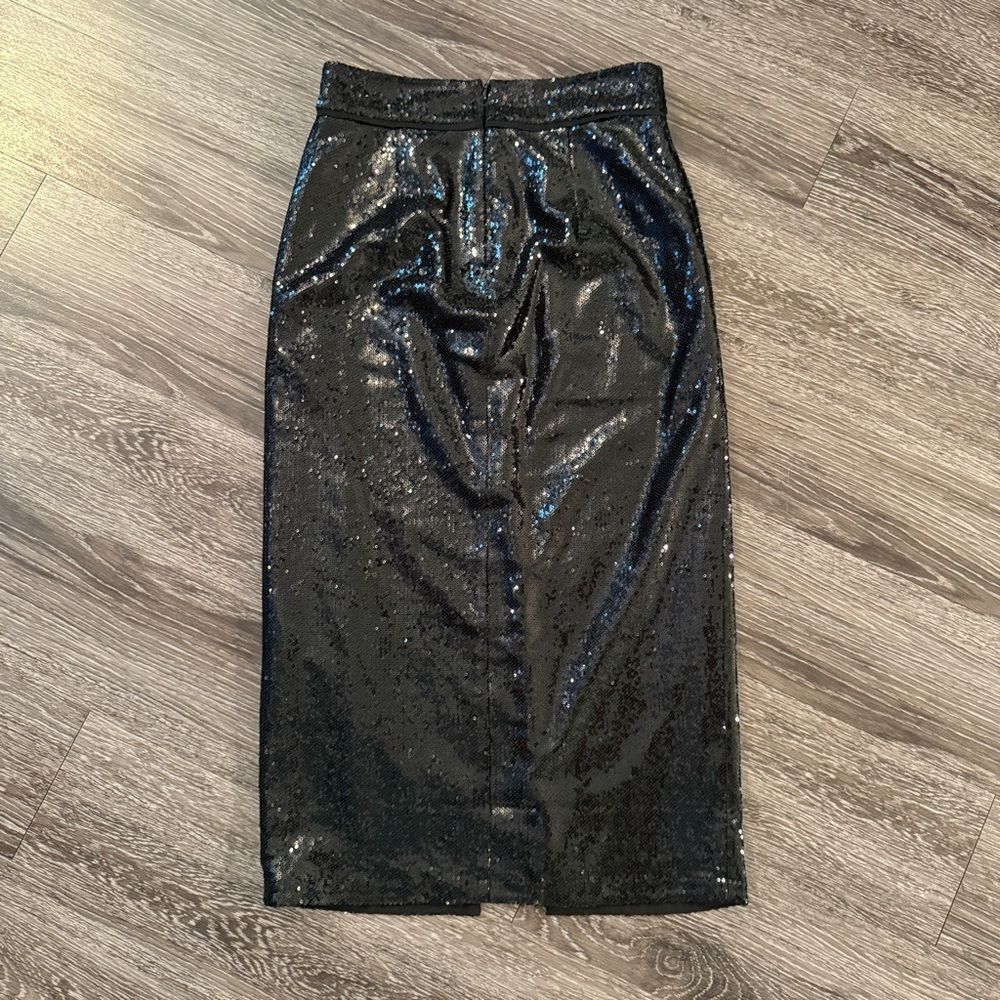Reiss Dakota Sequin Pencil Skirt in Black - Picture 6 of 6
